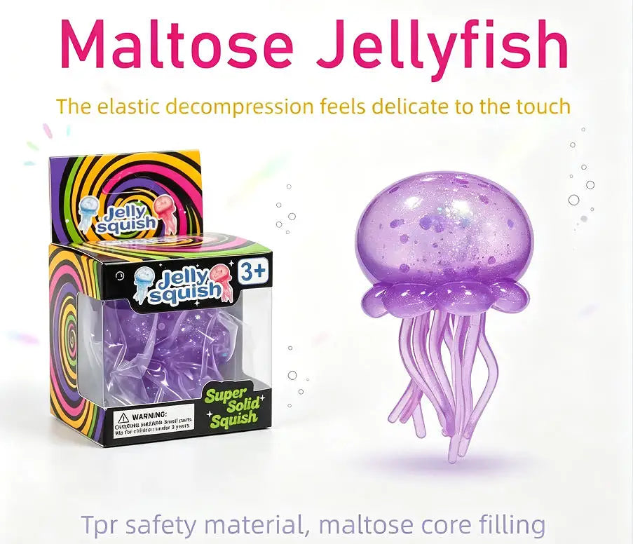 Trending Nee Doh Jellyfish Squish Toy, Soft Jelly Squeeze Stress Relief Fidget Toy, Sensory NeeDoh for Kids & Adults New