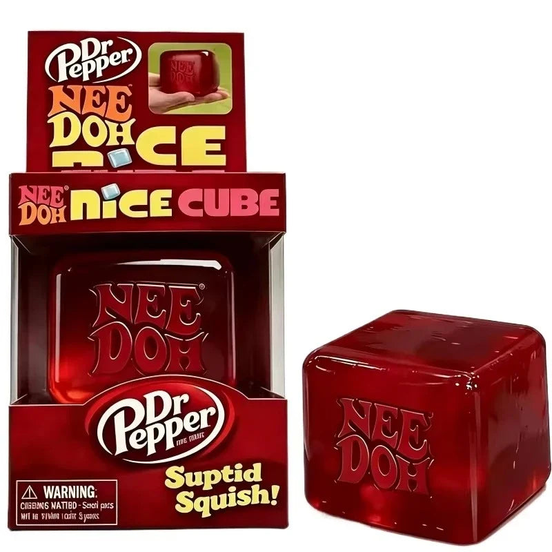 Schylling NeeDoh Nice Cube Sensory Fidget Toy, Soft Squishy Squeeze Cube, Anti-Anxiety Stress Relief Focus Toy