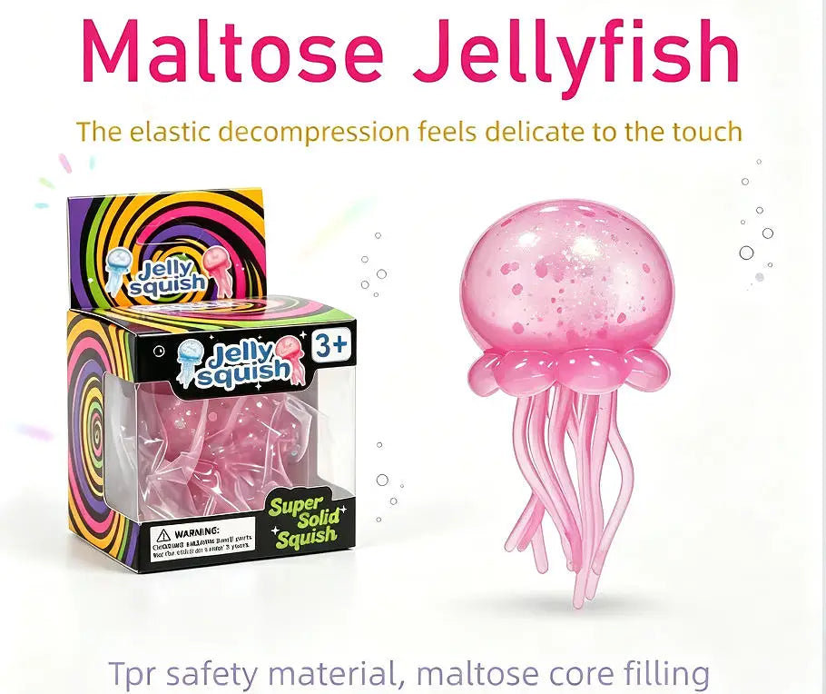 Trending Nee Doh Jellyfish Squish Toy, Soft Jelly Squeeze Stress Relief Fidget Toy, Sensory NeeDoh for Kids & Adults New