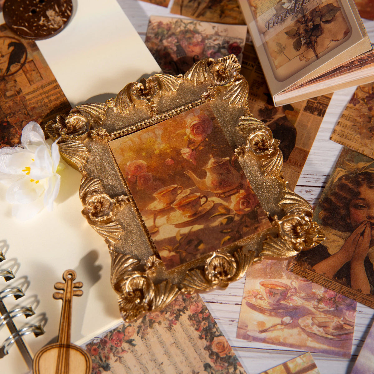 80pcs Vintage Antique Painting Collection Material paper Scrapbook Materials DIY Photo Album Collage Journal Creative Art paper