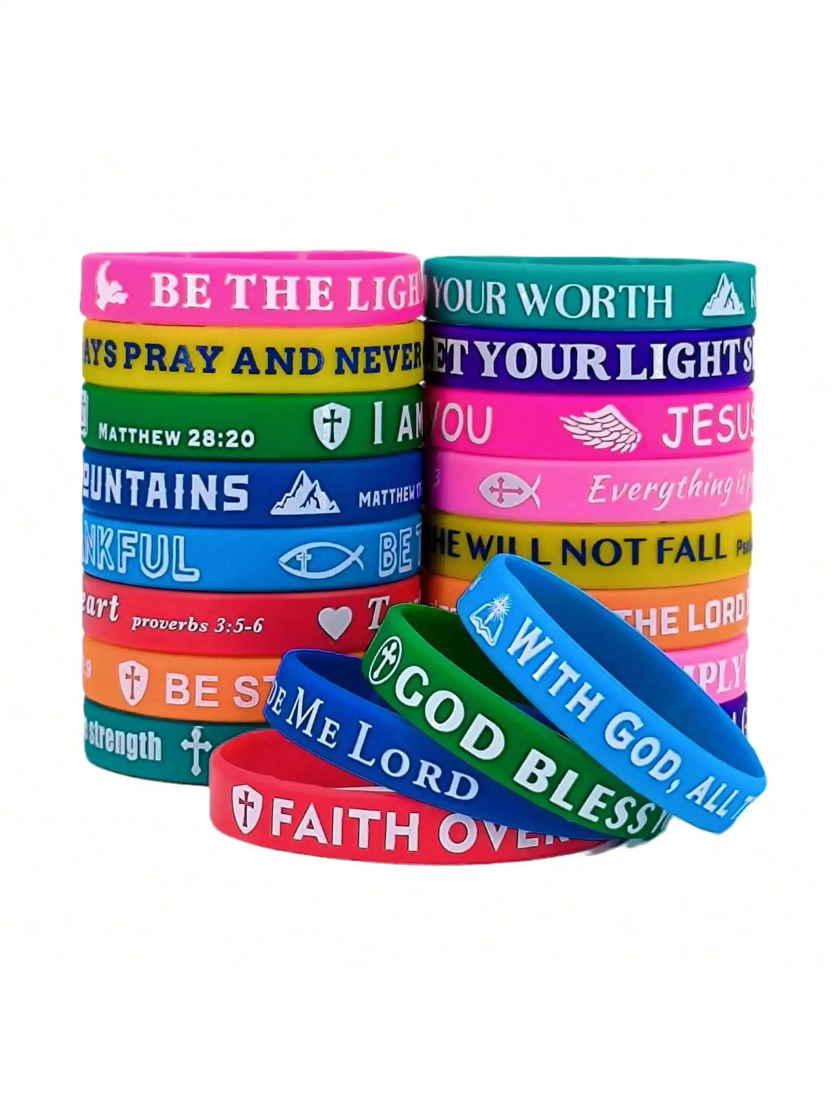 Bulk Bible Verse Silicone Christian Wristbands
