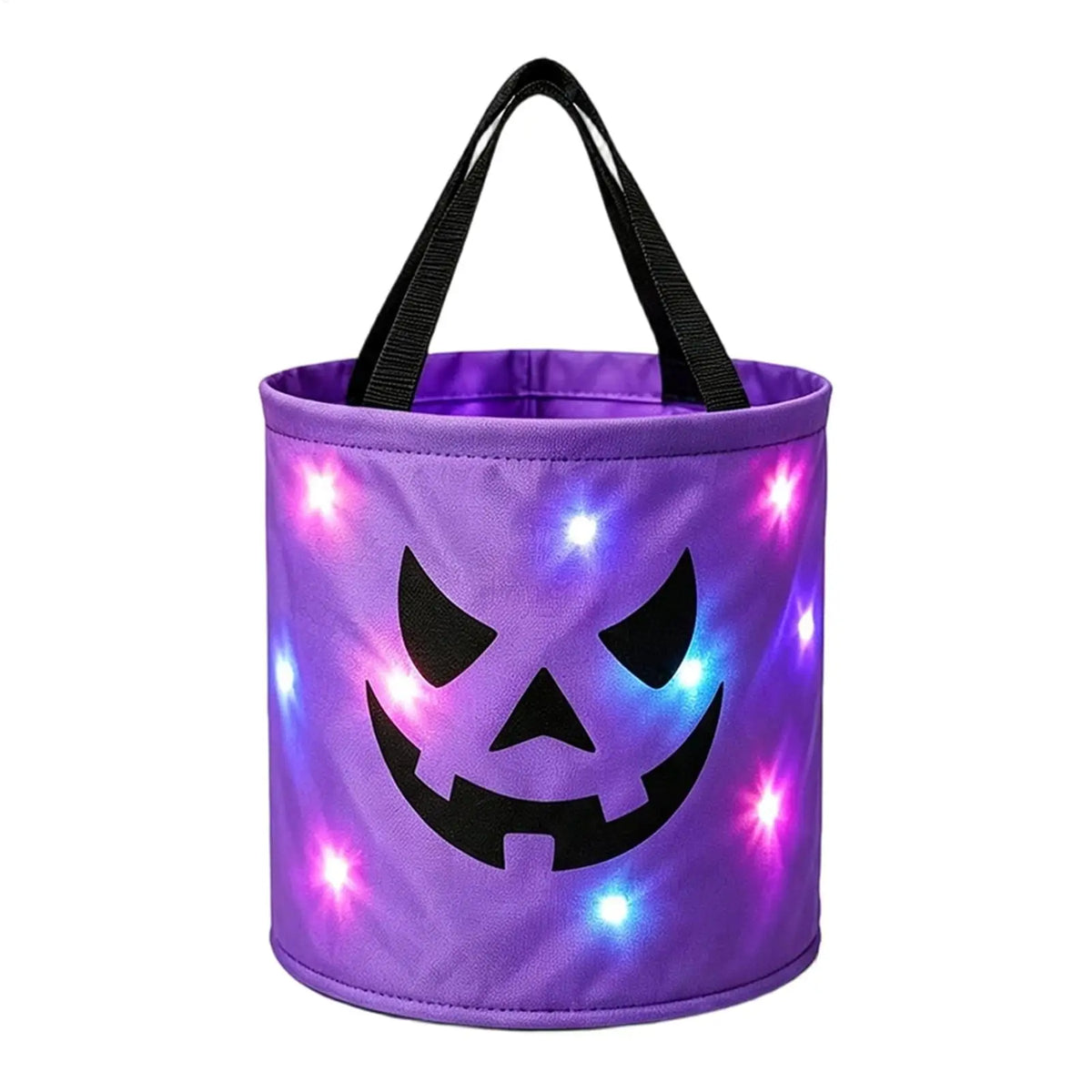 LED Light Up Halloween Pumpkin Candy Basket for Kids