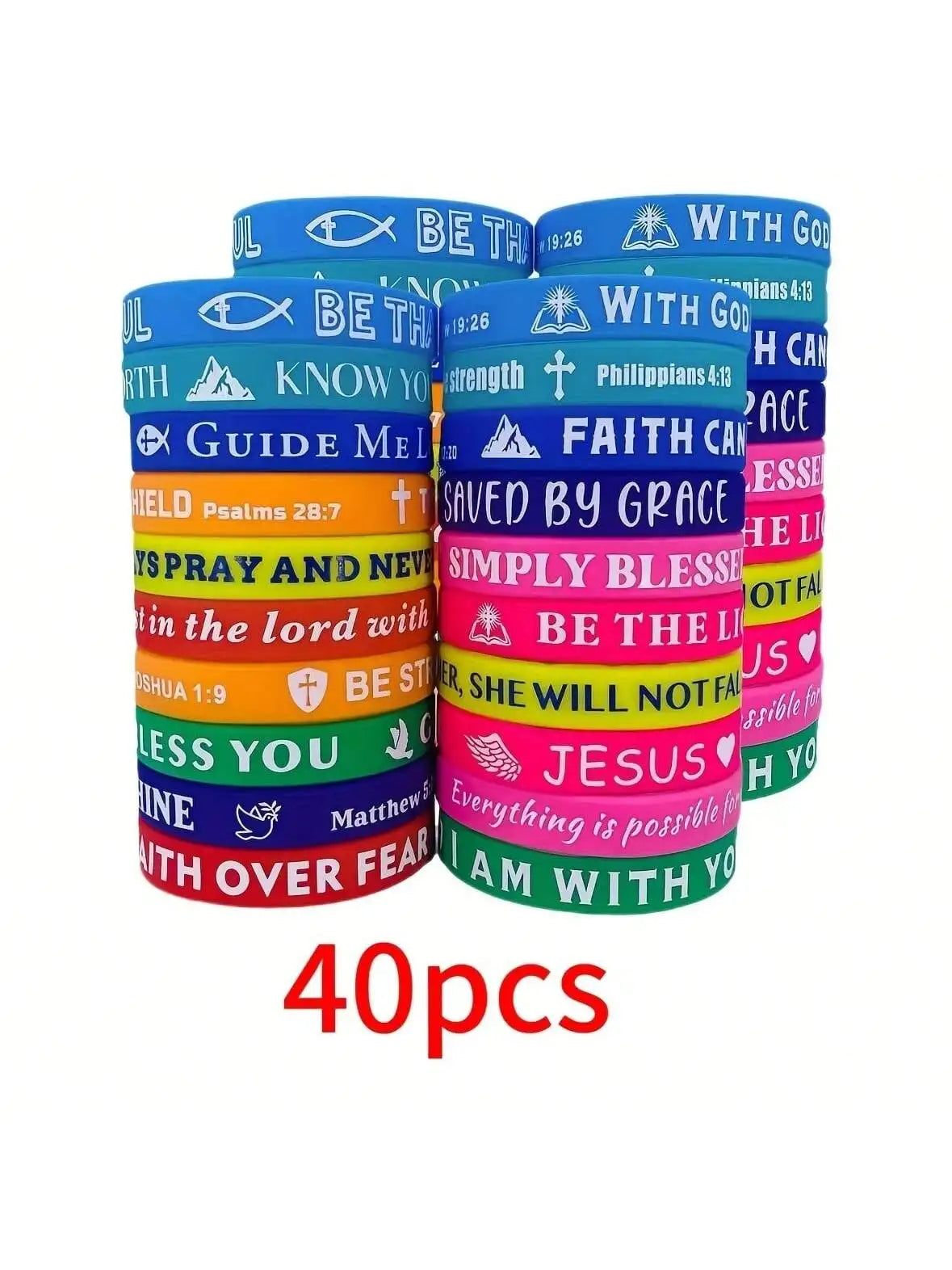 Bulk Bible Verse Silicone Christian Wristbands