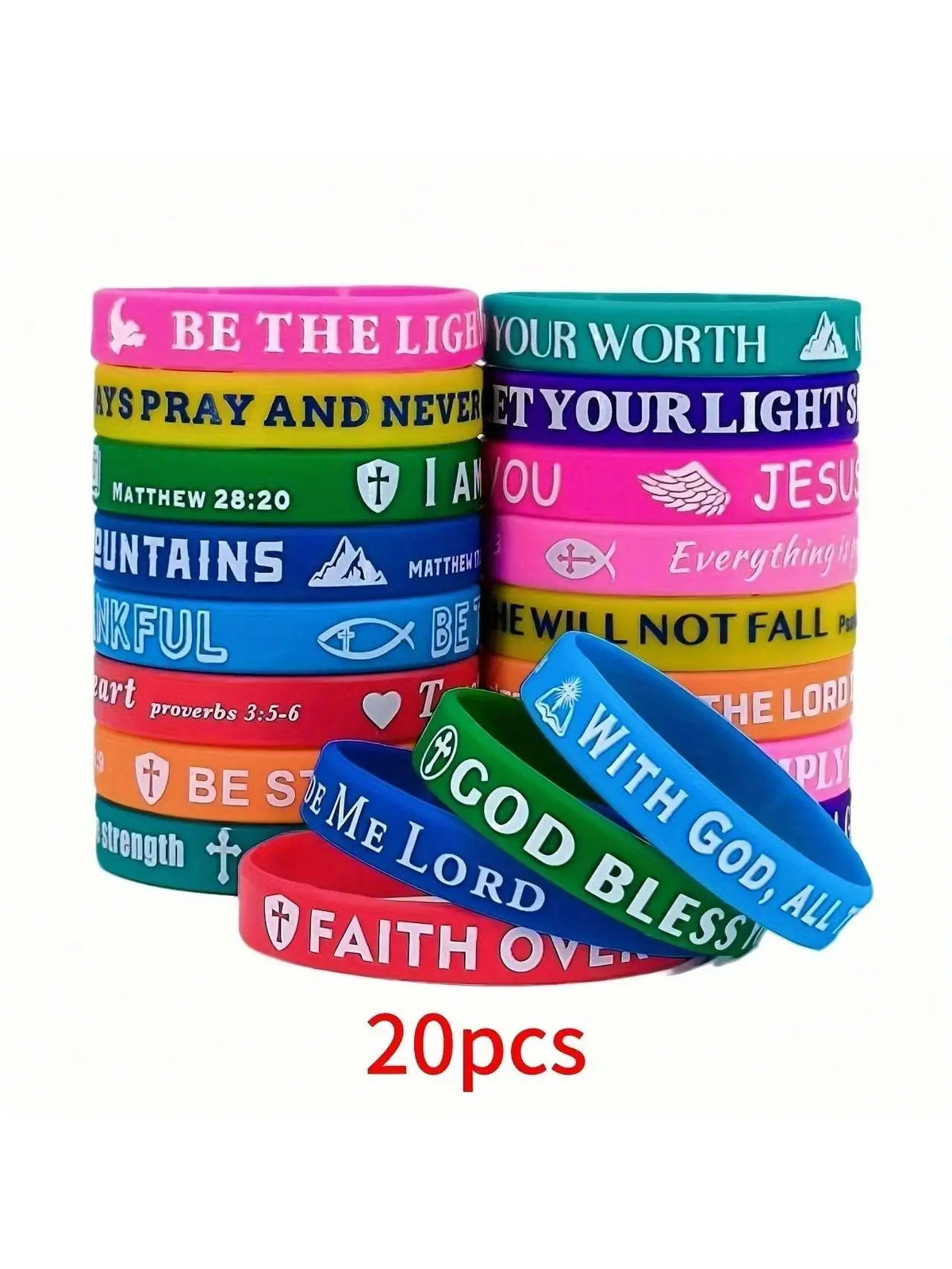 Bulk Bible Verse Silicone Christian Wristbands
