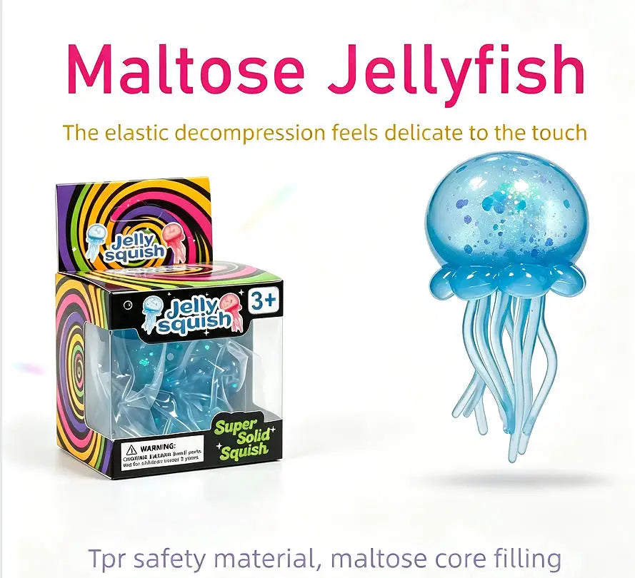 Trending Nee Doh Jellyfish Squish Toy, Soft Jelly Squeeze Stress Relief Fidget Toy, Sensory NeeDoh for Kids & Adults New