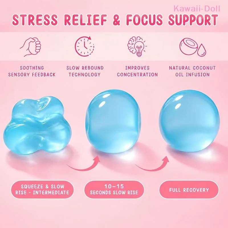 Coconut Oil Pressure Ball Soft Novelty Toy Slow Rebound Portable Desktop Squeezer For Relaxation And Stress Relief[DO]