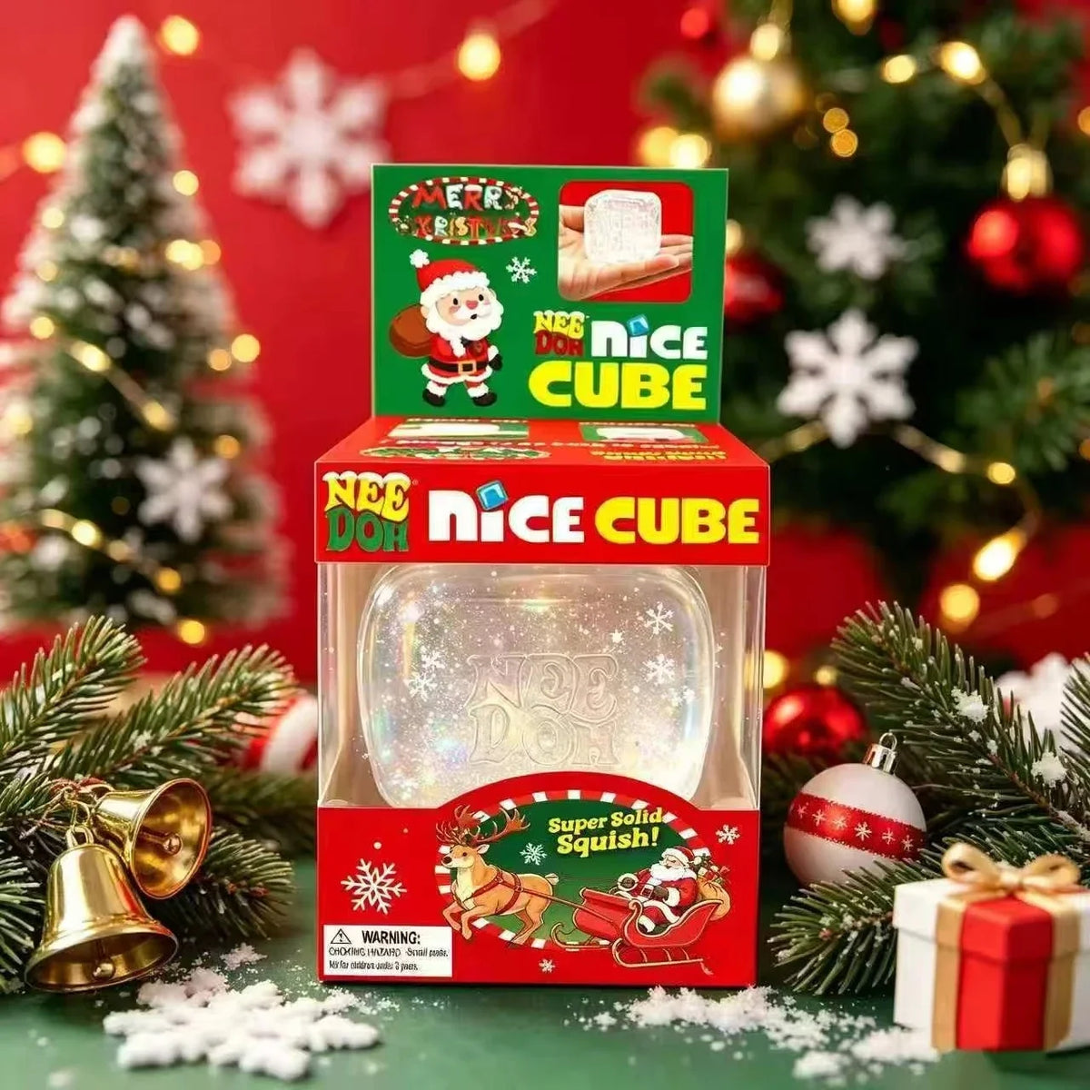 Schylling NeeDoh Nice Cube Sensory Fidget Toy, Soft Squishy Squeeze Cube, Anti-Anxiety Stress Relief Focus Toy