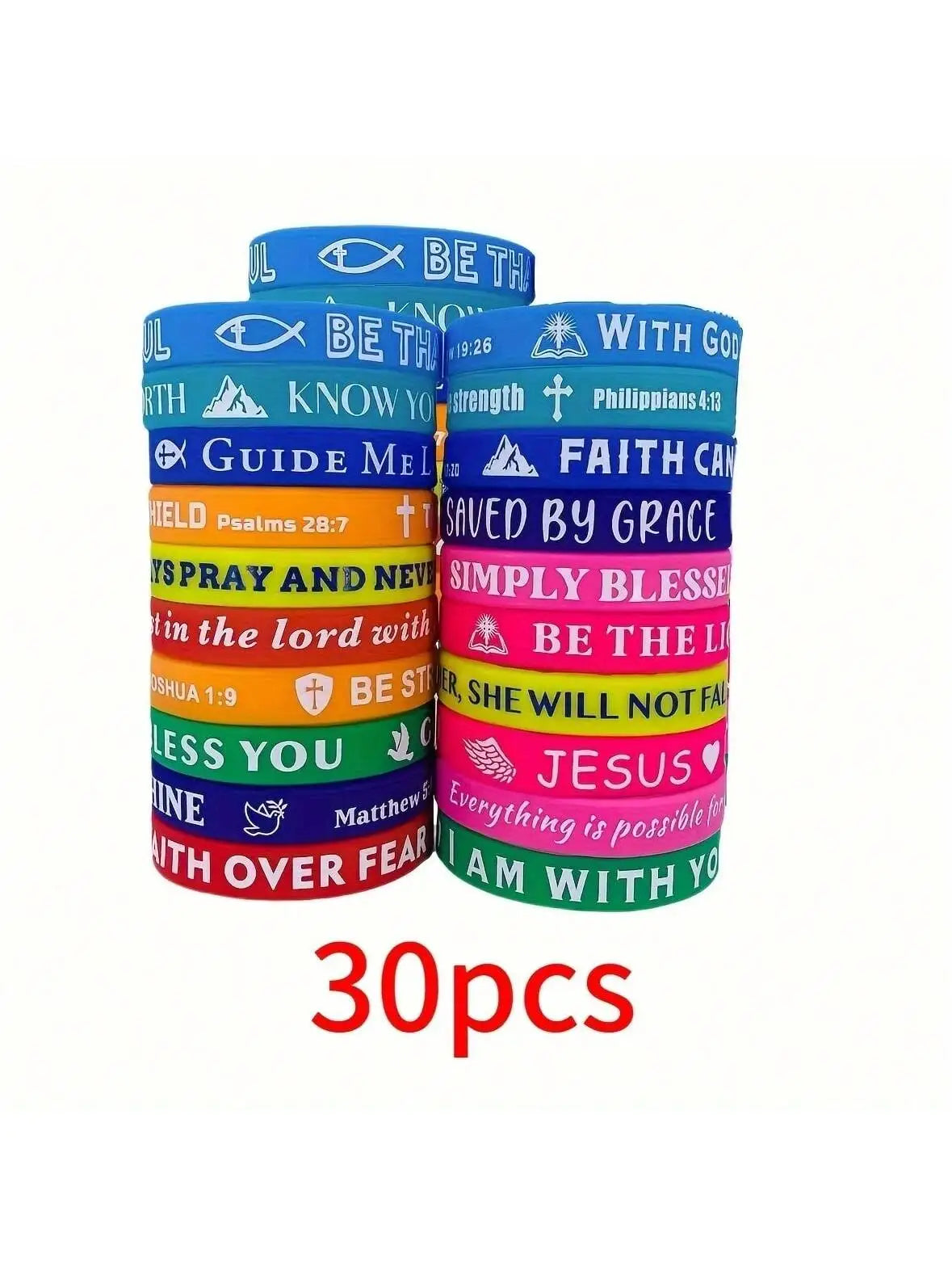 Bulk Bible Verse Silicone Christian Wristbands
