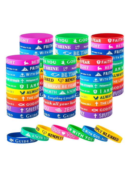 Bulk Bible Verse Silicone Christian Wristbands