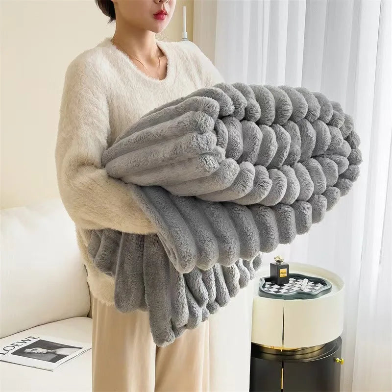 Larger Size 270*230 CM(108*92 Inch)Fleece 3S Quick Warm Blanket For Couch - Super Soft Cozy Blankets For Women, All Season Self Warm Blanket