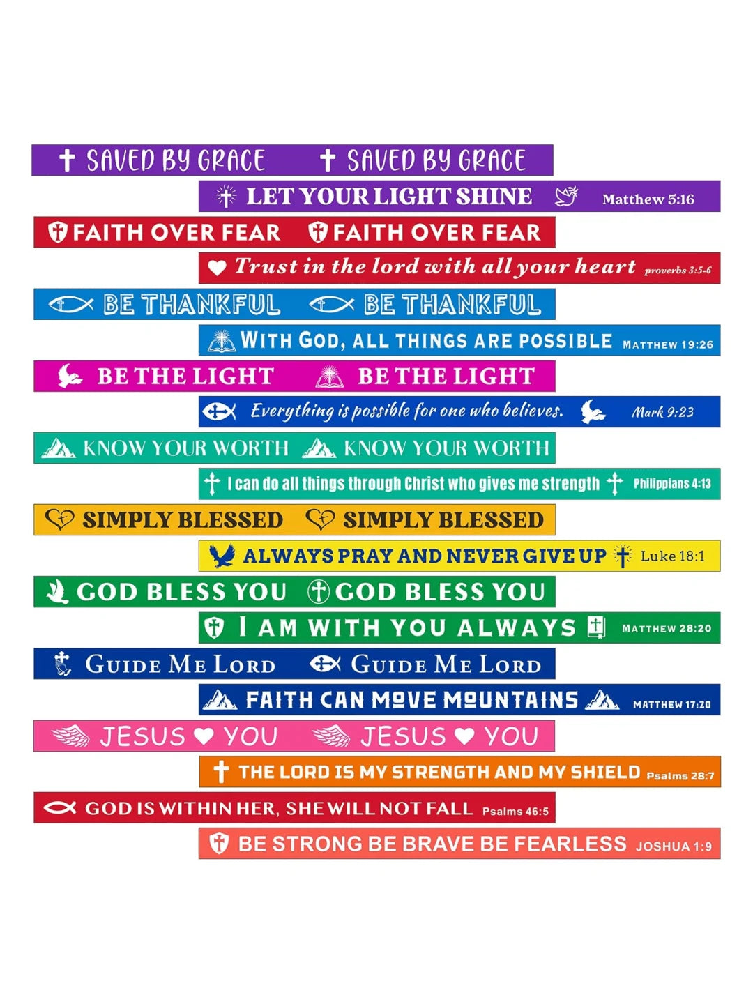 Bulk Bible Verse Silicone Christian Wristbands