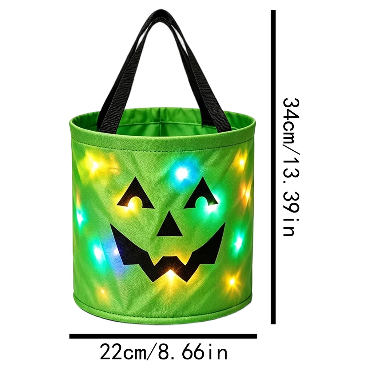LED Light Up Halloween Pumpkin Candy Basket for Kids